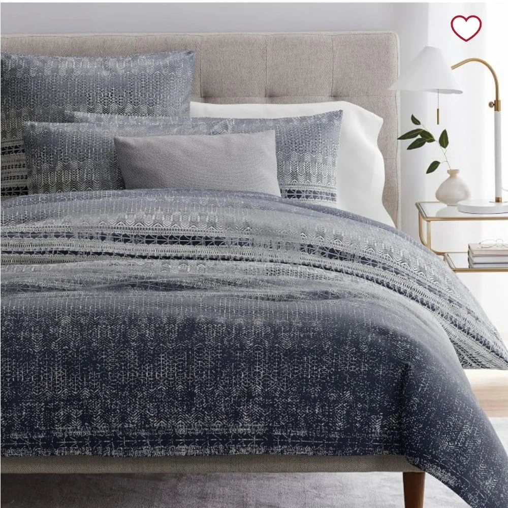 West Elm Sateen Echo Queen Duvet and Sham Bundle in Midnight